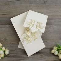 Rectangle Wedding Card Customized Glitter Invitation Card Modern Invitation Card 